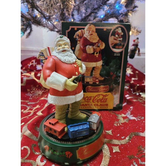 Coca-Cola 1993 Santa Claus Mechanical Coin Train Bank - Picture 1 of 11